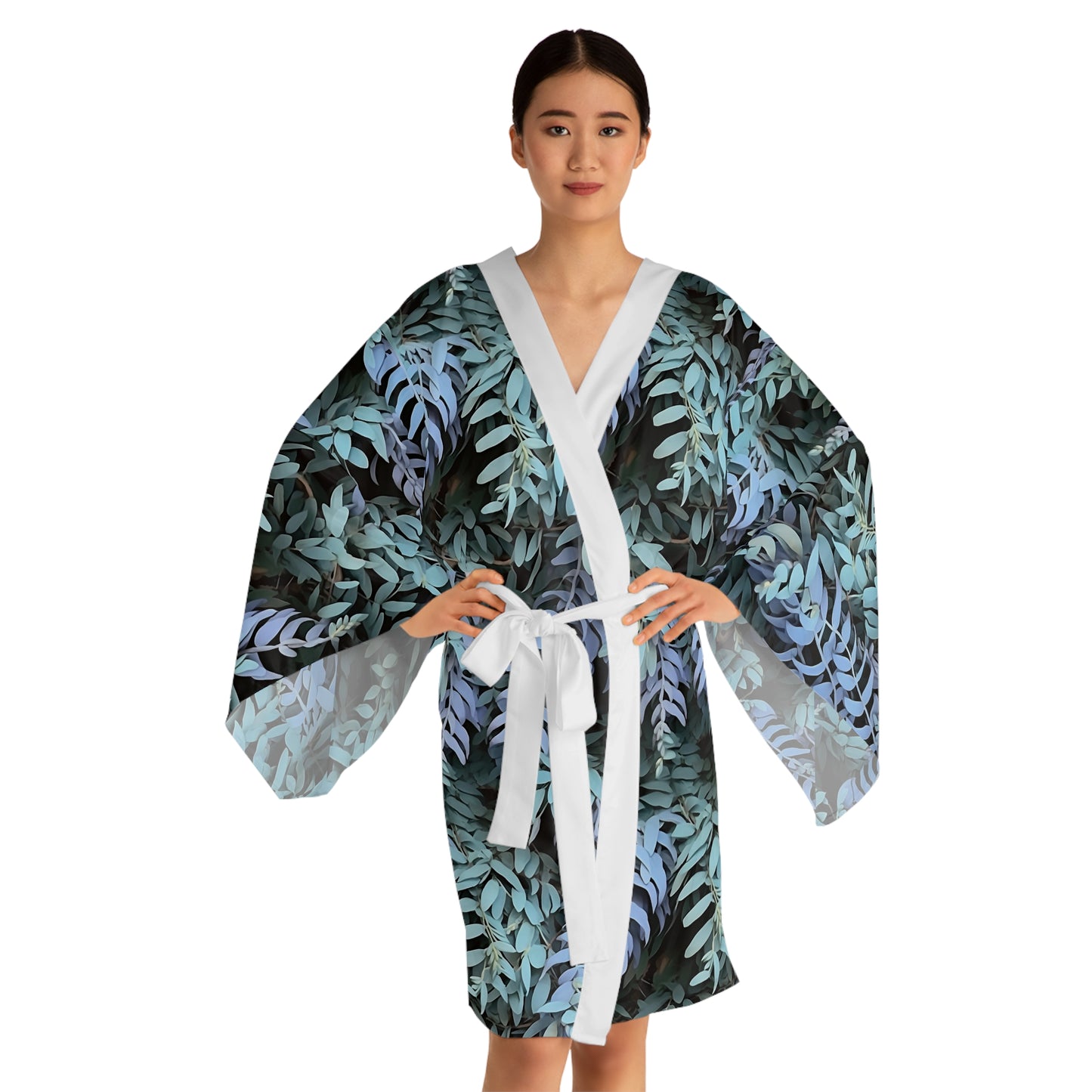 Long Sleeve Kimono Robe - Purple Sage, Purple Sage