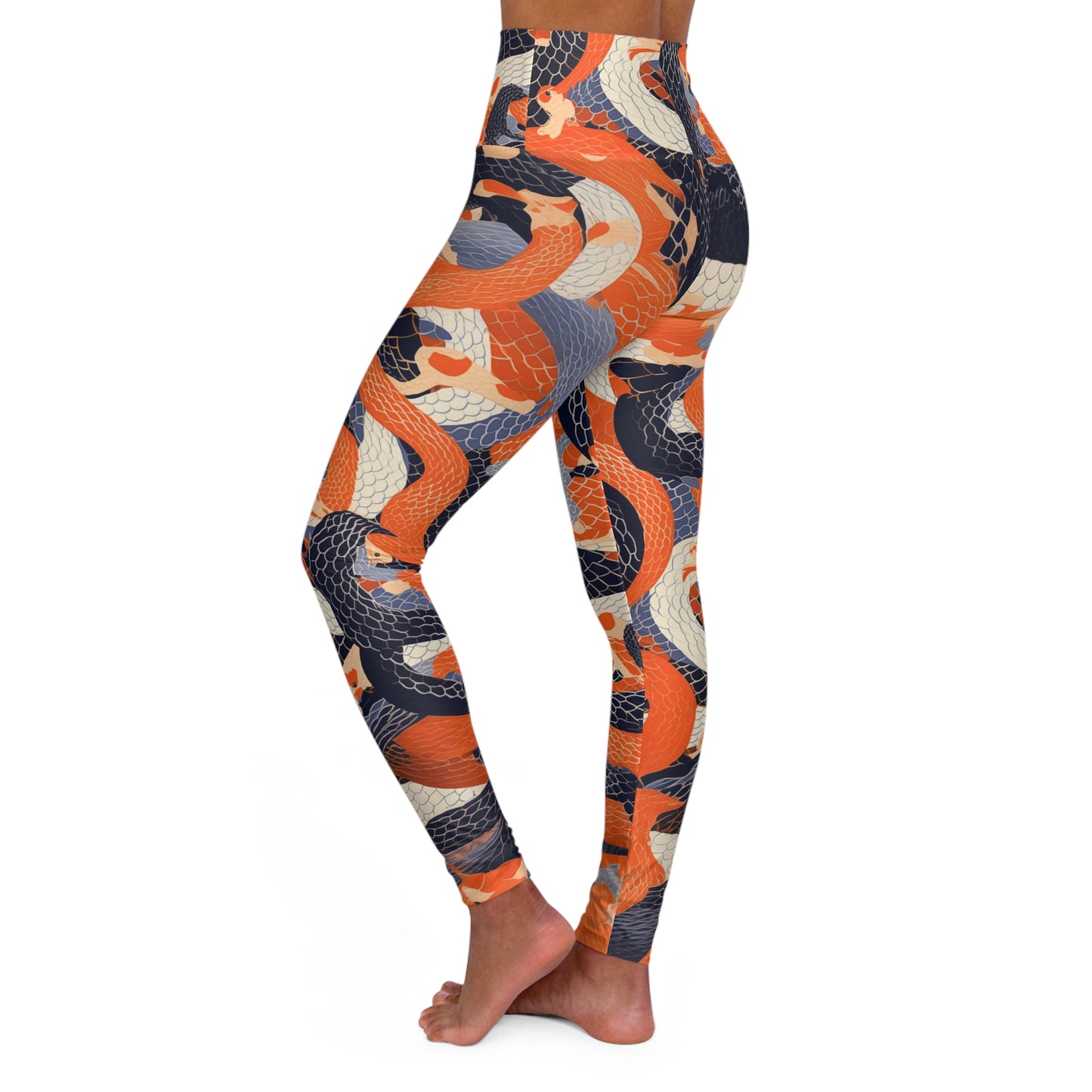 High Waisted Leggings - Neville Marichyasana Snakes