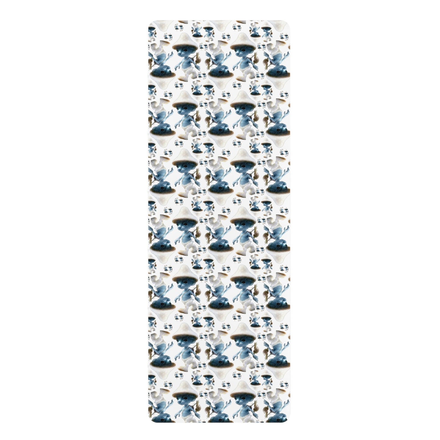 Rubber Yoga Mat - Smurf Cat Pattern