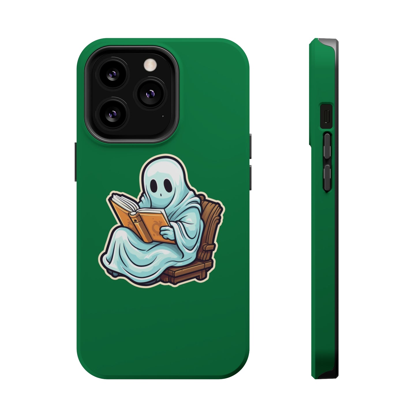 Ghost Reading Books iPhone Case, Halloween Teacher Gift, Librarian, Ghost, Halloween MagSafe Tough iPhone Case