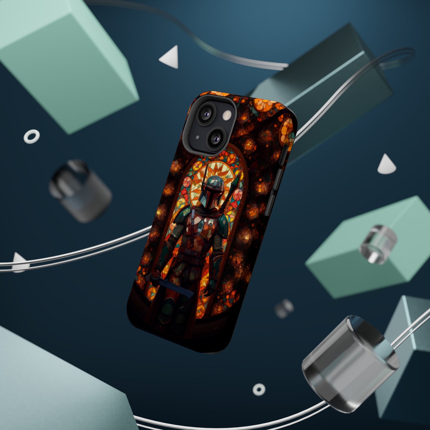 MagSafe Tough iPhone Case - The Mandalorian Catholic Stained Glass Window