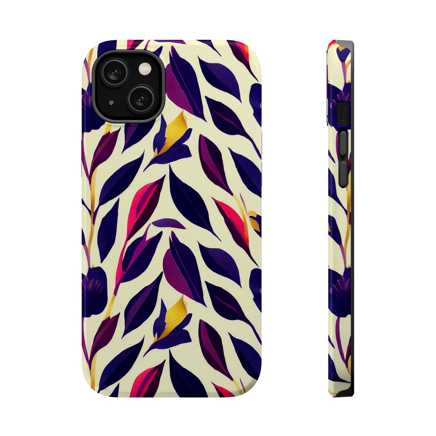 MagSafe Tough iPhone Case - Violet Flourish Damask