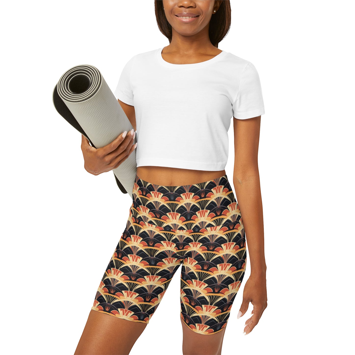 High Waisted Yoga Shorts - Gilded Highlights