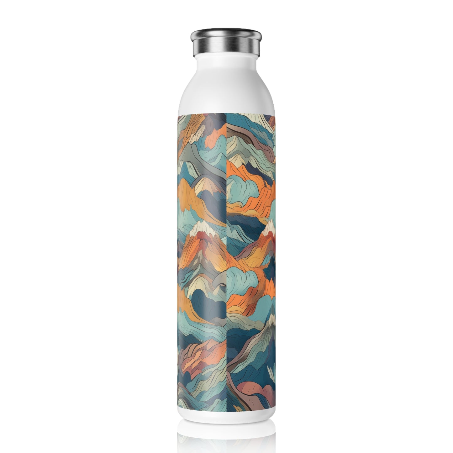 Slim Water Bottle - Bogdana Aix-en-Provence Anime Mountains
