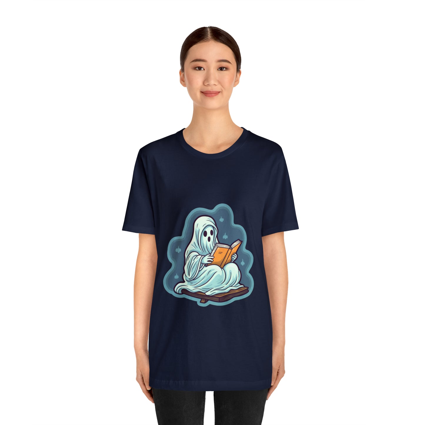 Bookish Ghost Tee, Halloween Literary Tee, Teacher's Halloween Present, Librarian Themed Tee, Spooky Ghost Tee