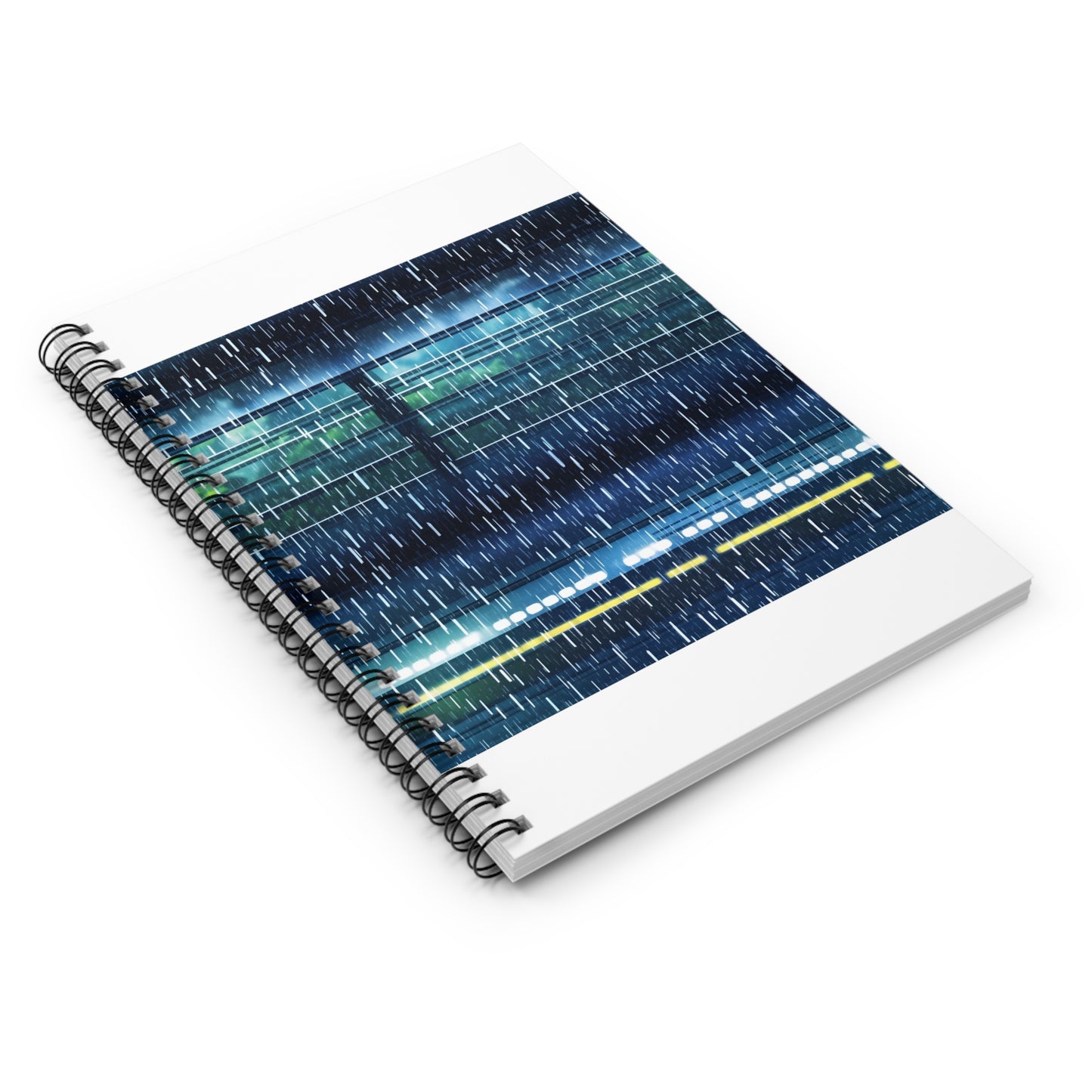 Spiral Notebook with Ruled Line - Bullet Train Typhoon