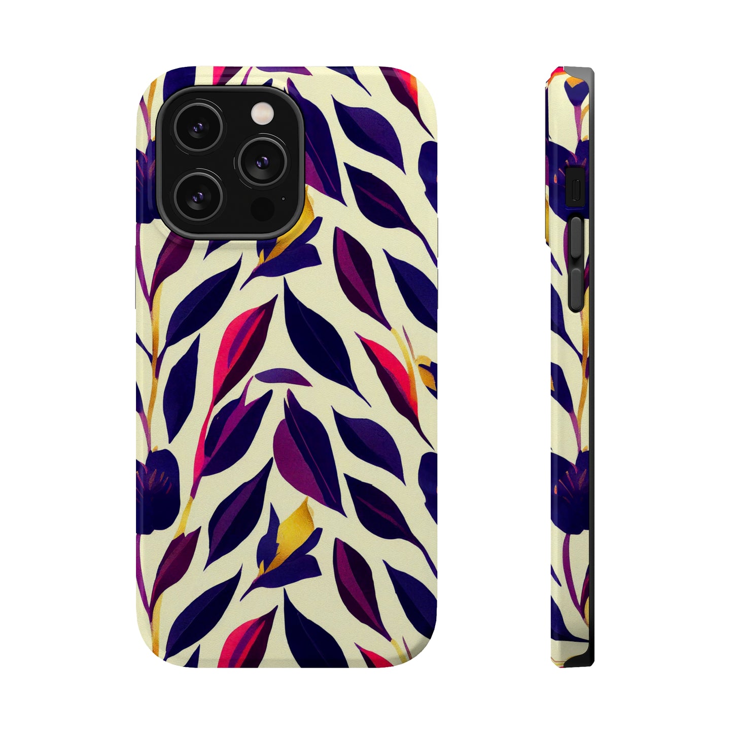 MagSafe Tough iPhone Case - Violet Flourish Damask