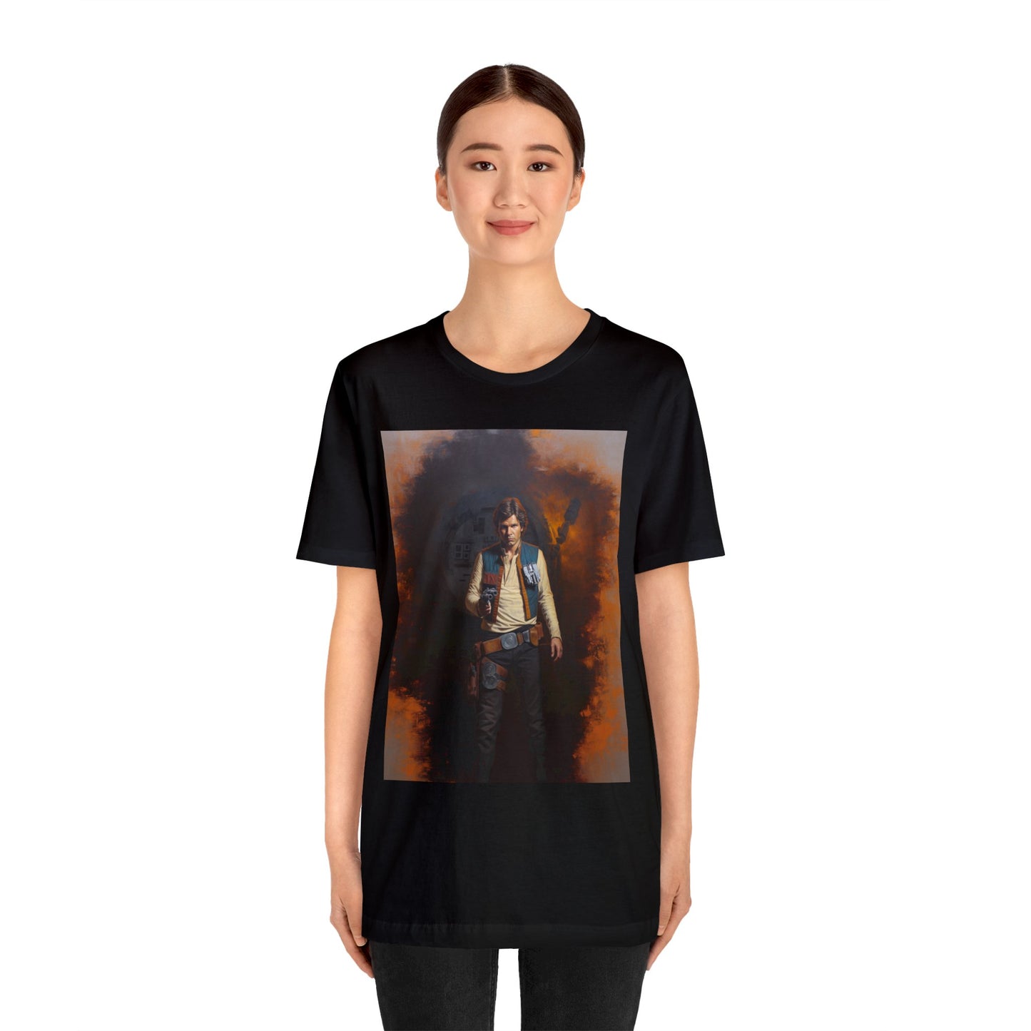 Unisex Jersey Short Sleeve Tee - Han SoloHolding a Playstation controller