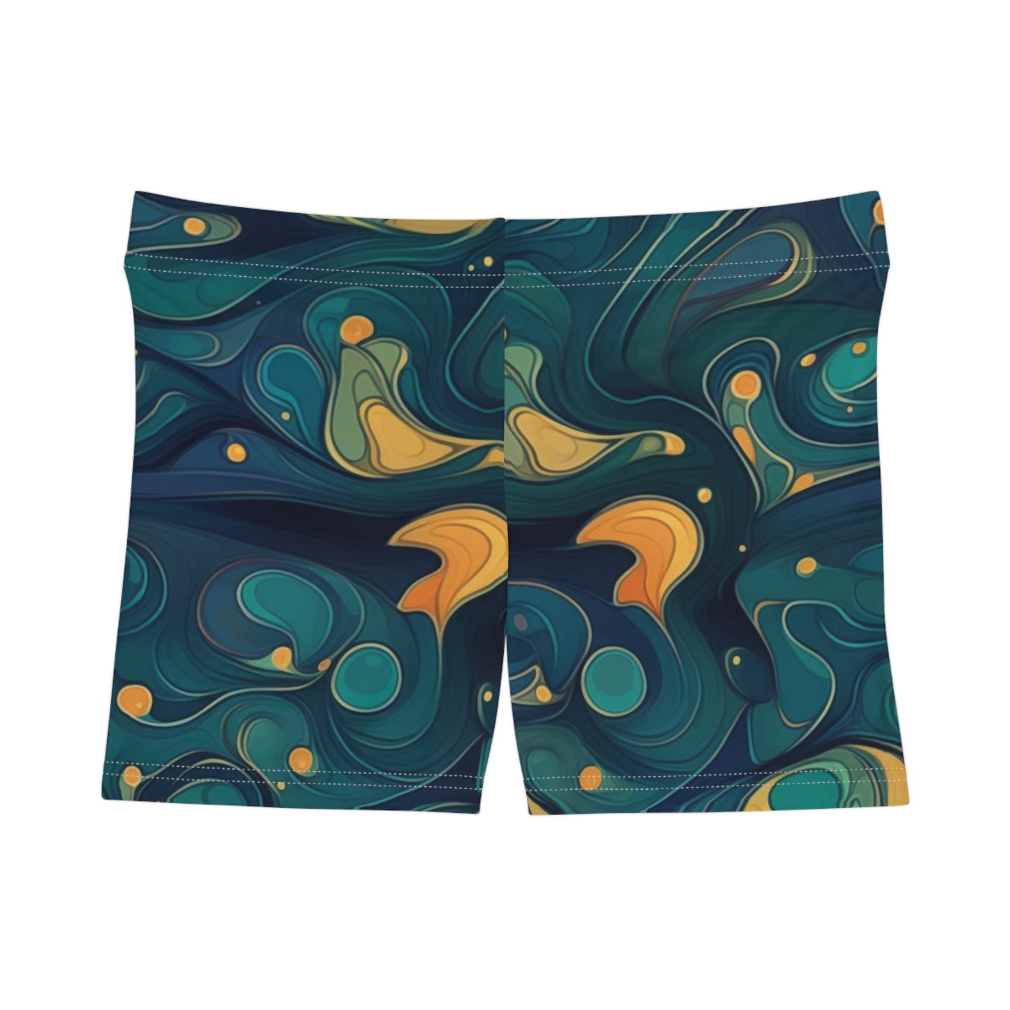 Workout Shorts - Kenric Trikonasana 70s Sci Fi Nebula