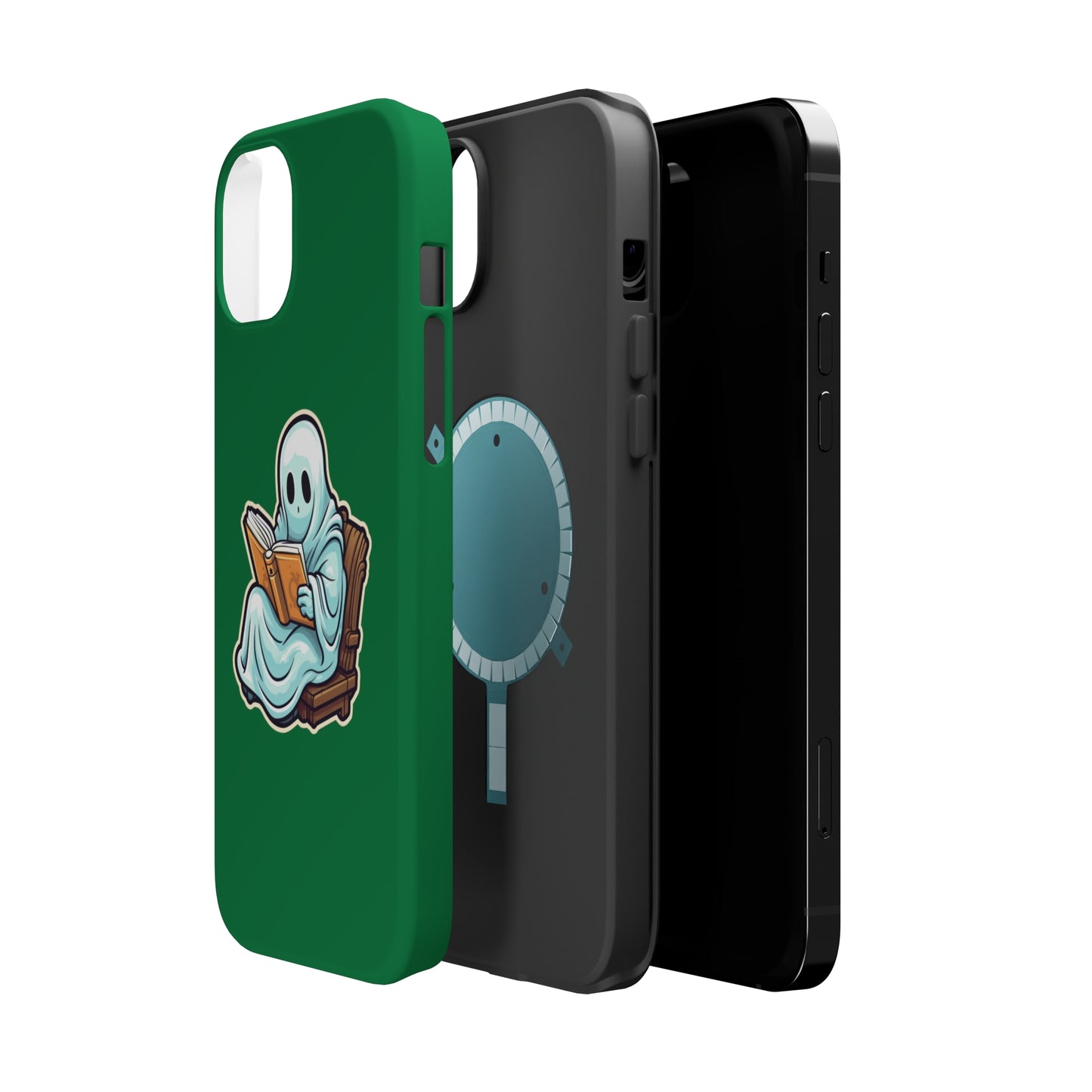 Ghost Reading Books iPhone Case, Halloween Teacher Gift, Librarian, Ghost, Halloween MagSafe Tough iPhone Case