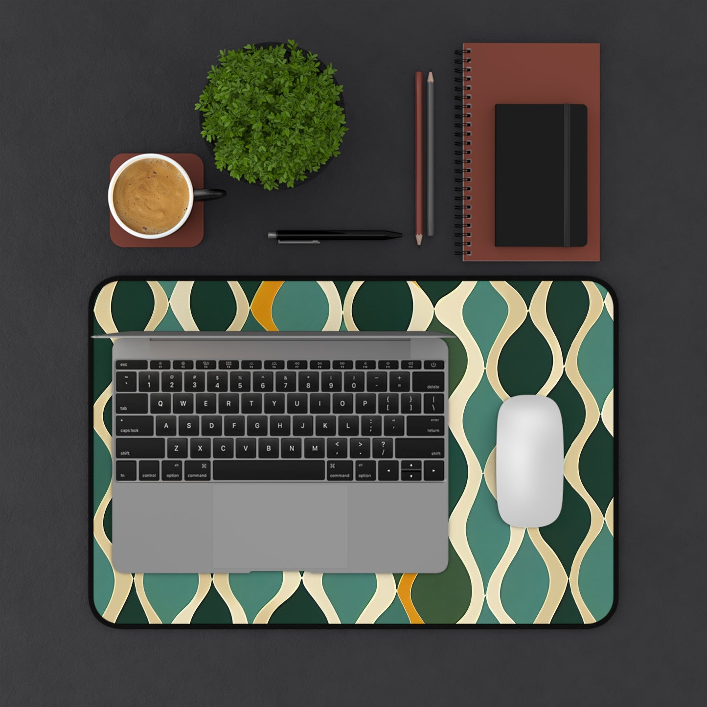 Desk Mat - Deco Aqua Ringlets