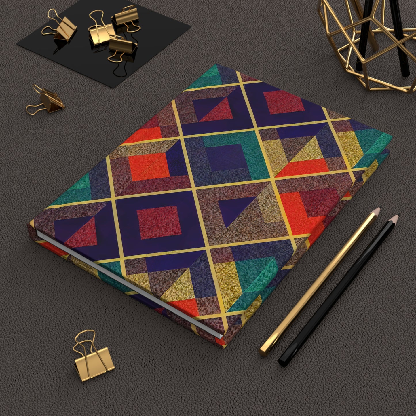 Hardcover Journal - Herringbone Kaleidoscope