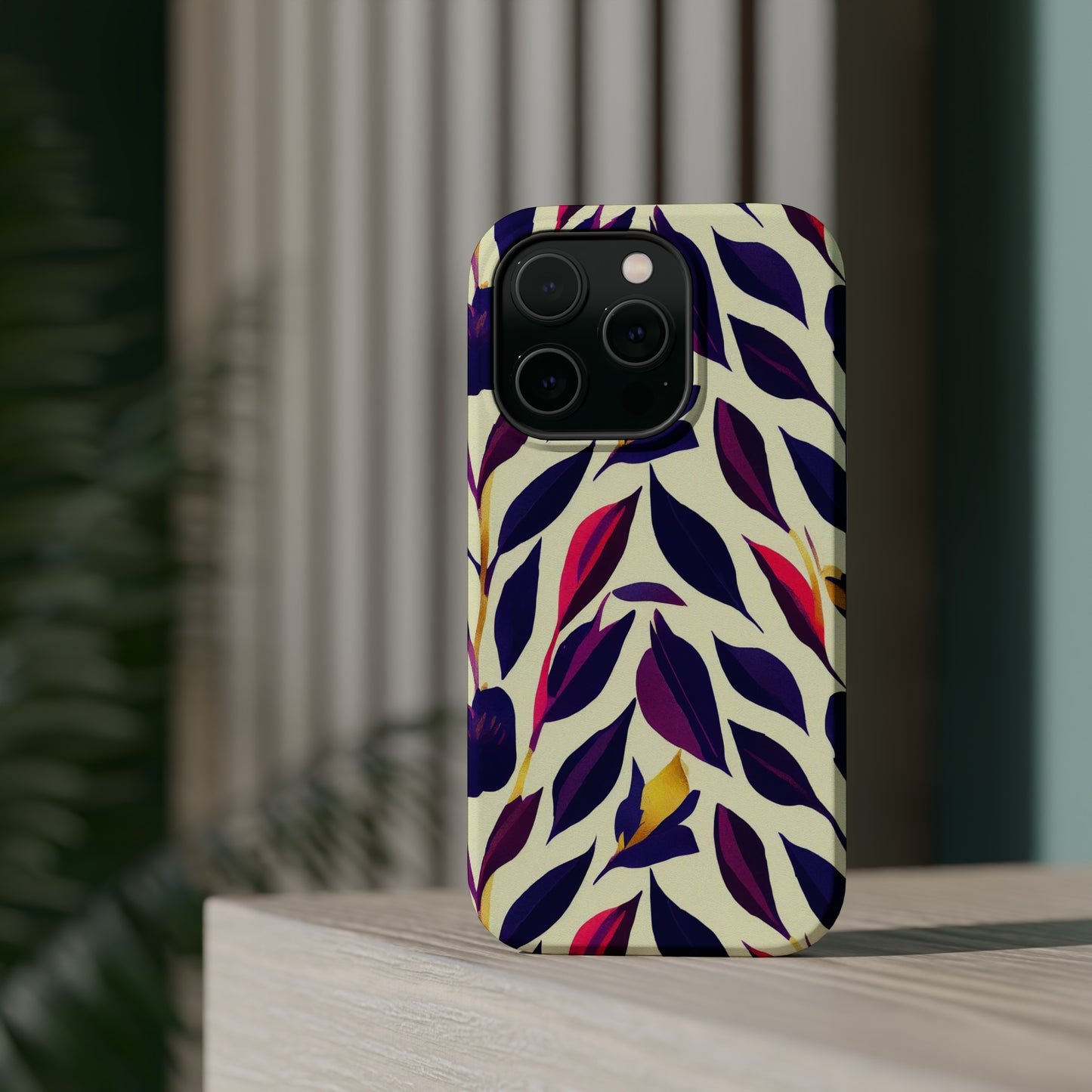 MagSafe Tough iPhone Case - Violet Flourish Damask