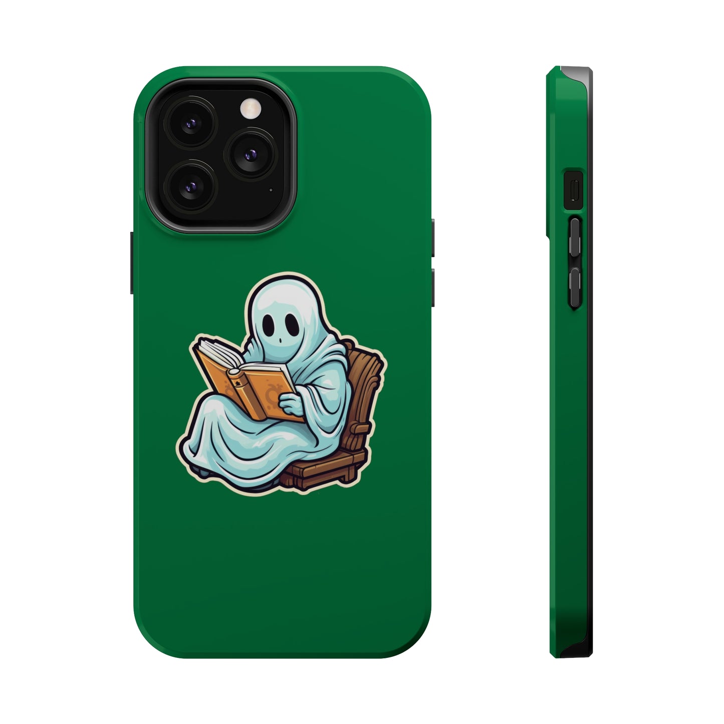Ghost Reading Books iPhone Case, Halloween Teacher Gift, Librarian, Ghost, Halloween MagSafe Tough iPhone Case