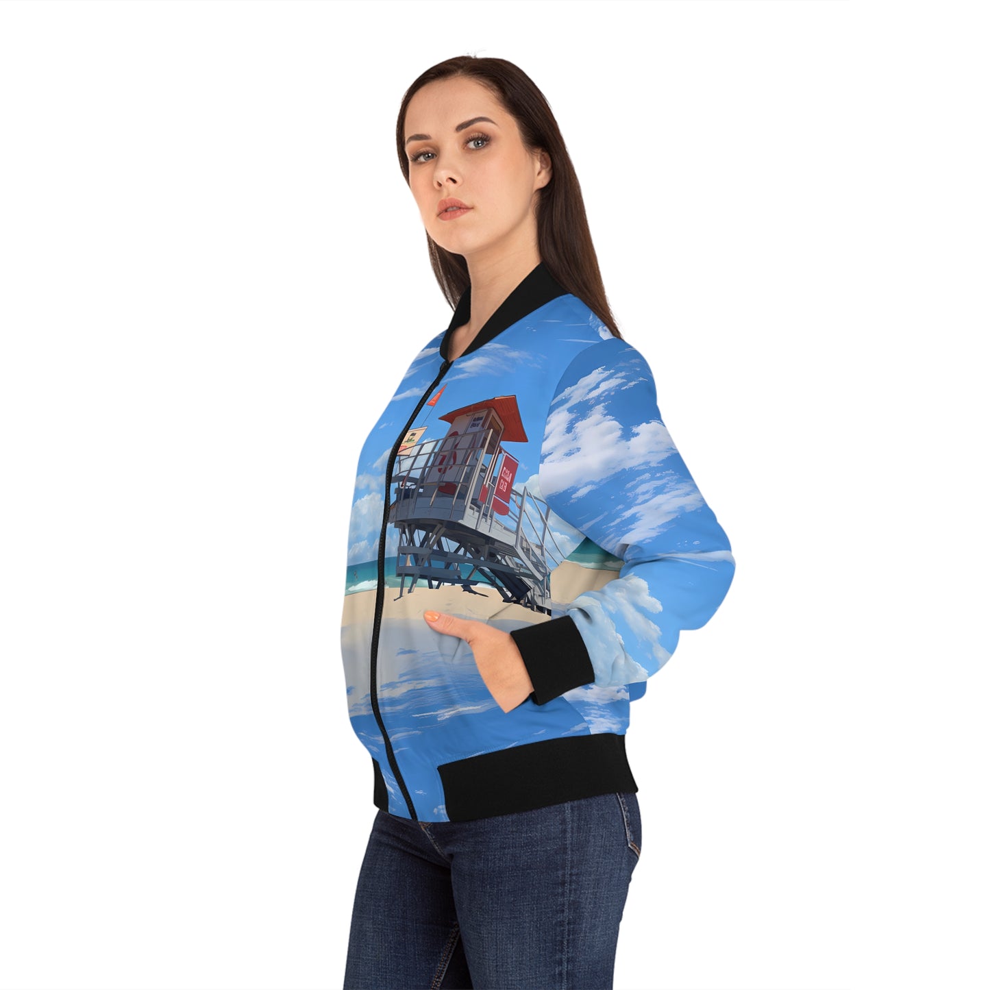 Women's Bomber Jacket - Love and Santa Monica