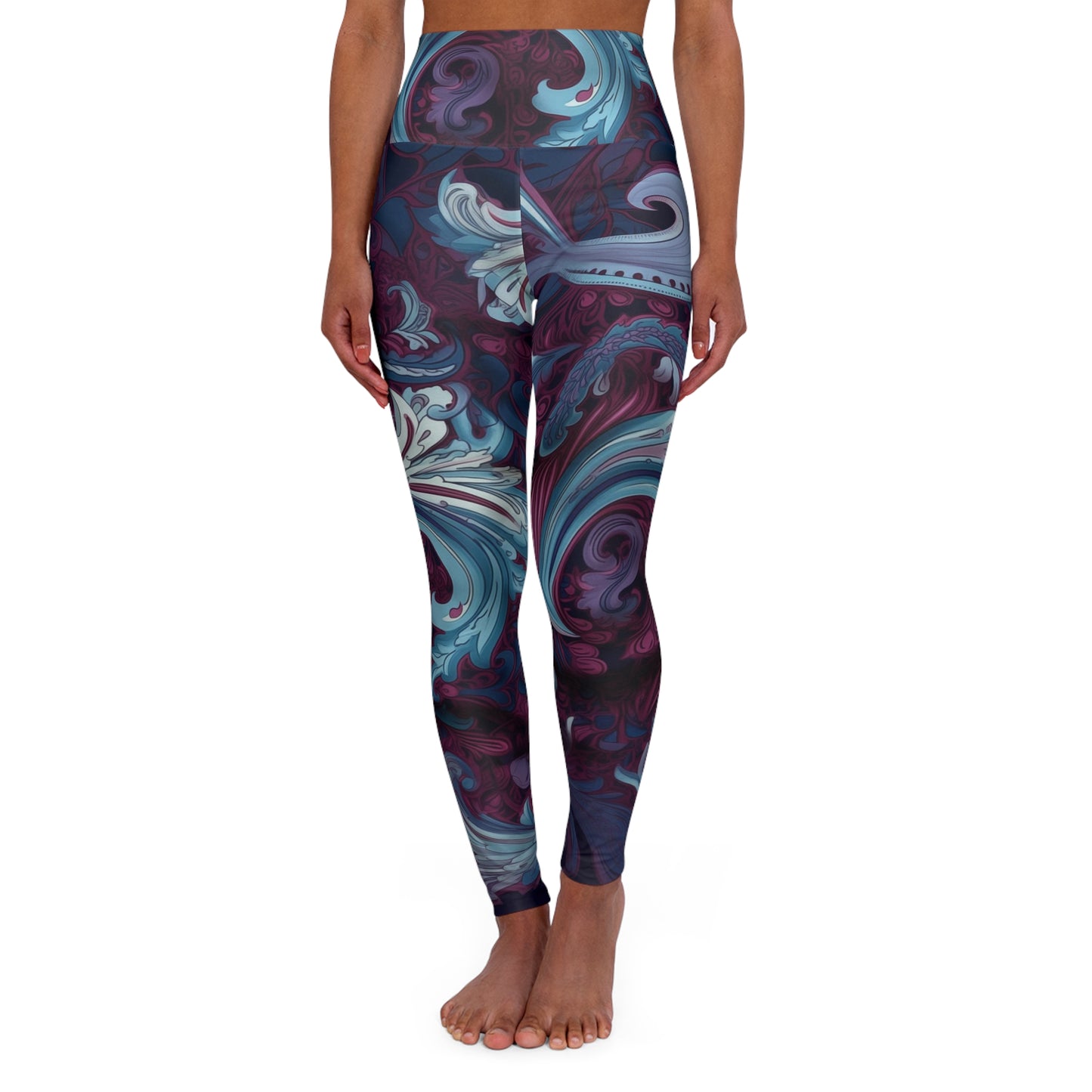 High Waisted Leggings - Morcant Ottawa Paisley
