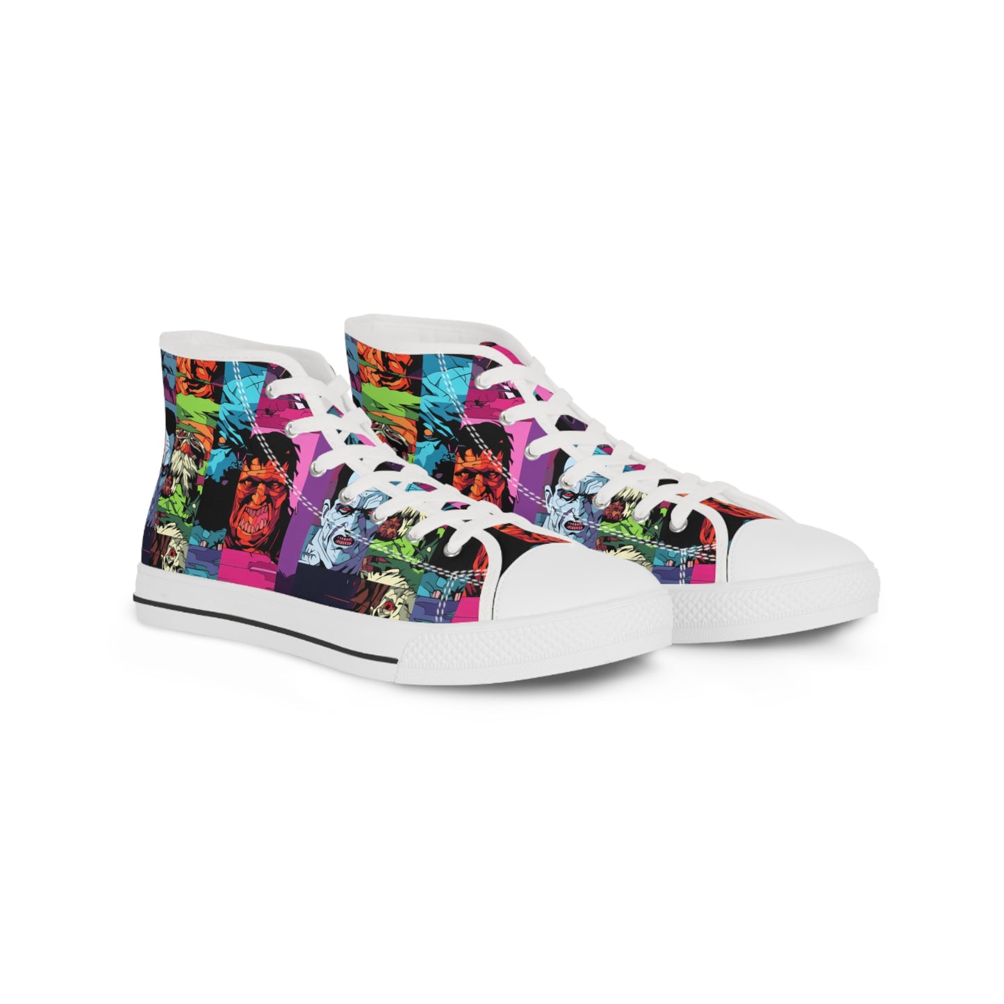 Men's High Top Sneakers - Spooky Monsters Anime Beta