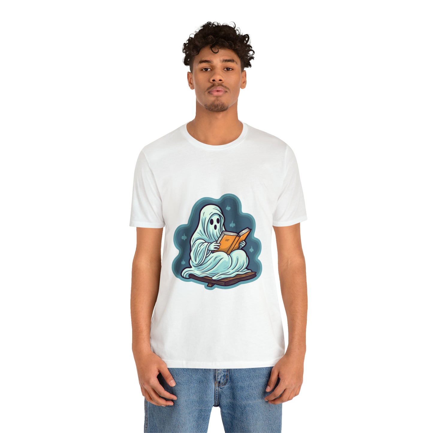 Bookish Ghost Tee, Halloween Literary Tee, Teacher's Halloween Present, Librarian Themed Tee, Spooky Ghost Tee