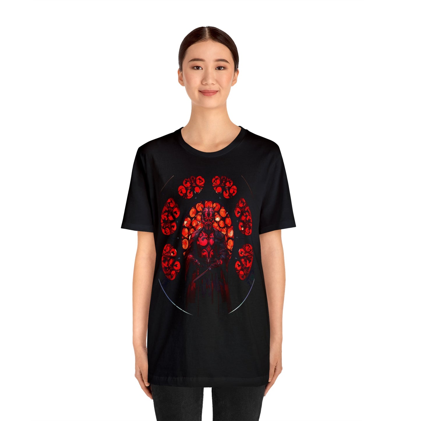 Unisex Jersey Short Sleeve Tee - Darth Maul Catholic Stained Glass