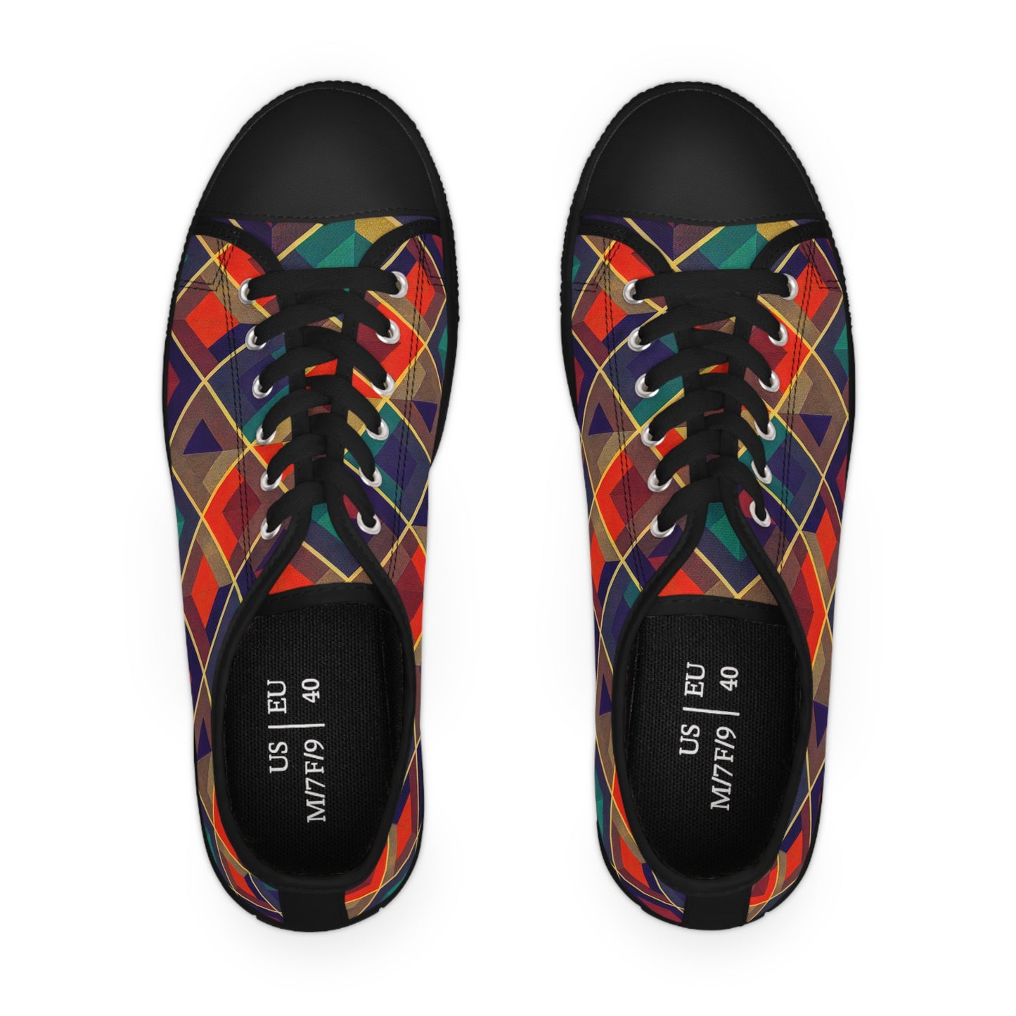 Women's Low Top Sneakers - Herringbone Kaleidoscope