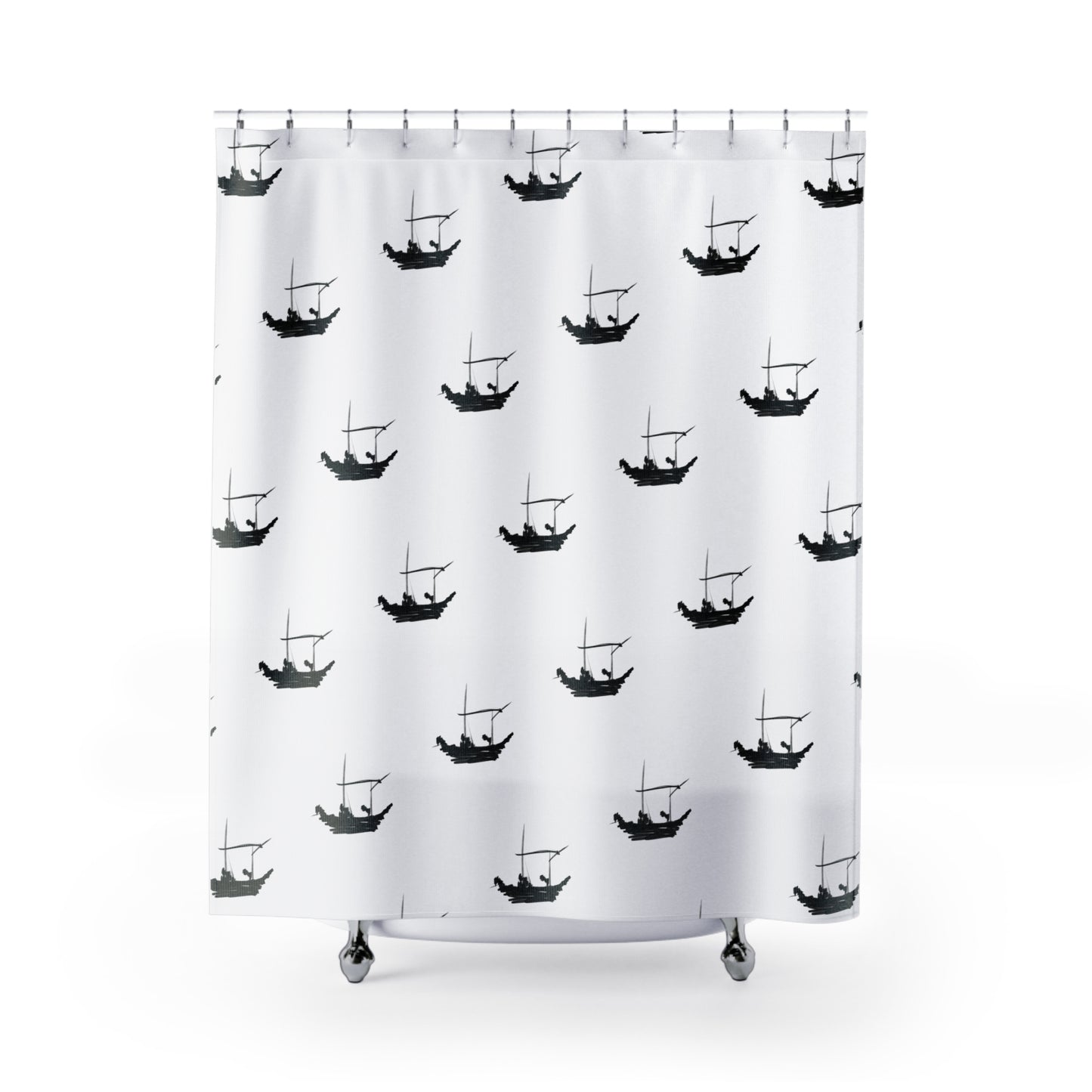Shower Curtains - Thai Fishing Boat - Hand Drawn Ralph Miguel