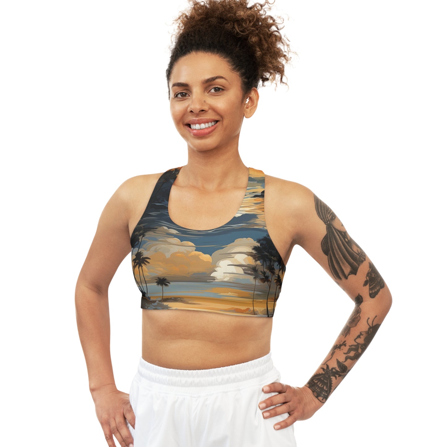 Sports Bra - Bjrn Padmasana Palm Trees