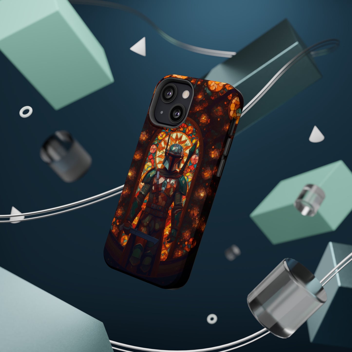 MagSafe Tough iPhone Case - The Mandalorian Catholic Stained Glass Window