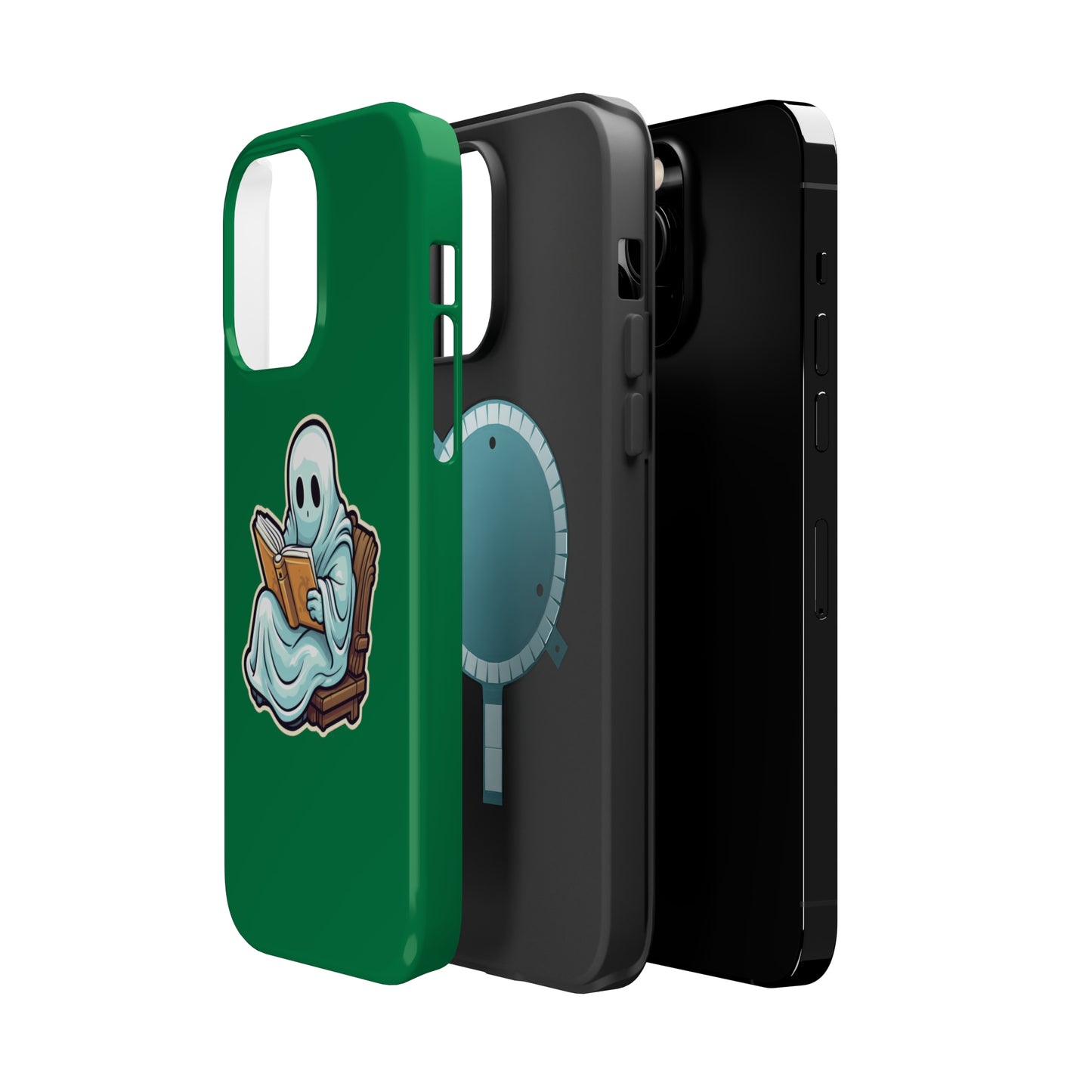 Ghost Reading Books iPhone Case, Halloween Teacher Gift, Librarian, Ghost, Halloween MagSafe Tough iPhone Case