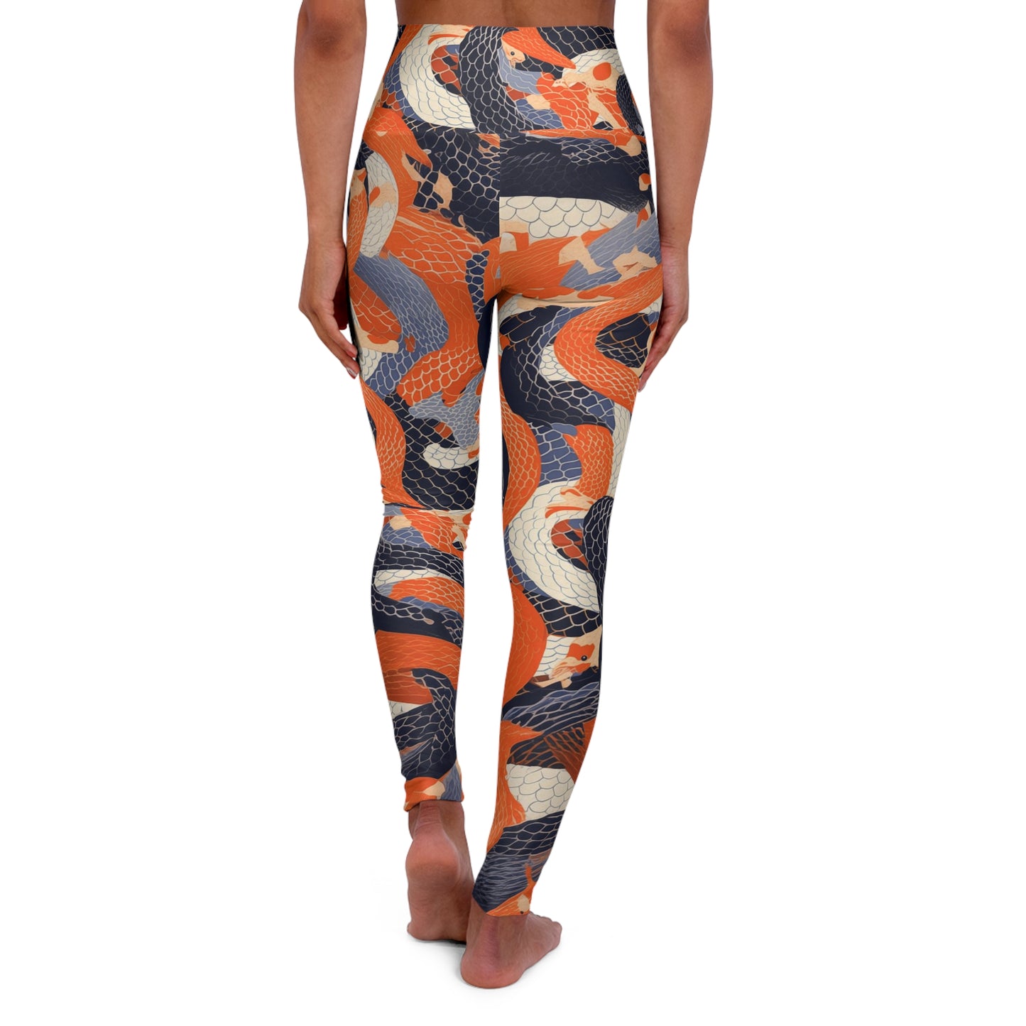 High Waisted Leggings - Neville Marichyasana Snakes