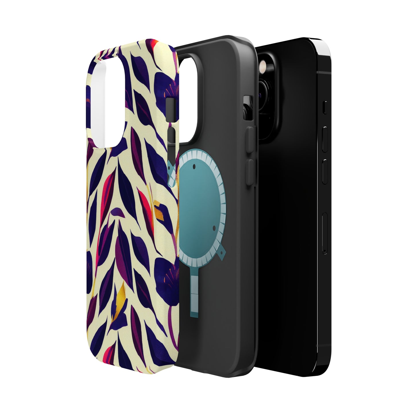 MagSafe Tough iPhone Case - Violet Flourish Damask
