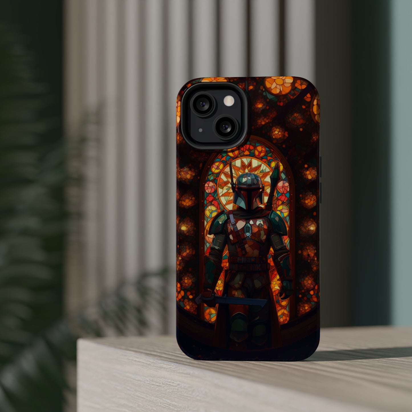 MagSafe Tough iPhone Case - The Mandalorian Catholic Stained Glass Window
