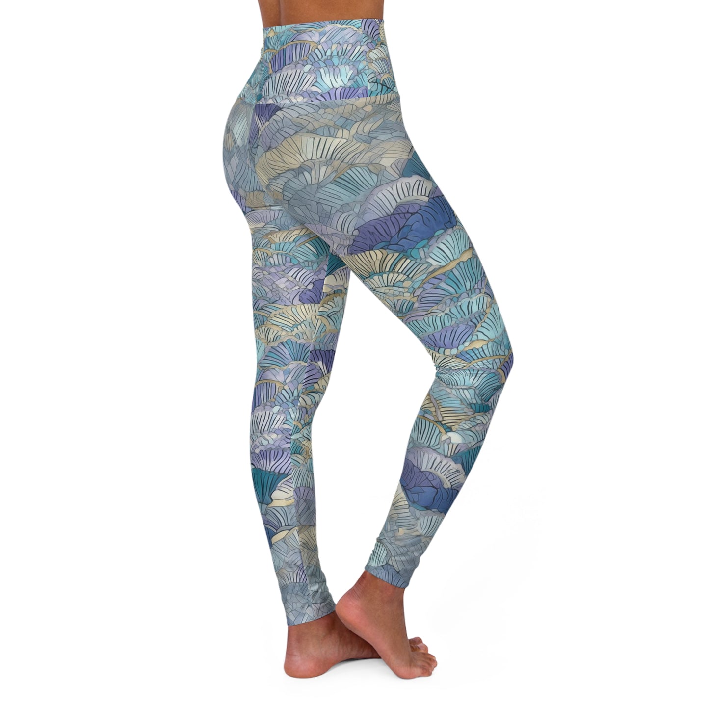 High Waisted Leggings - Quentin Owosso Seersucker