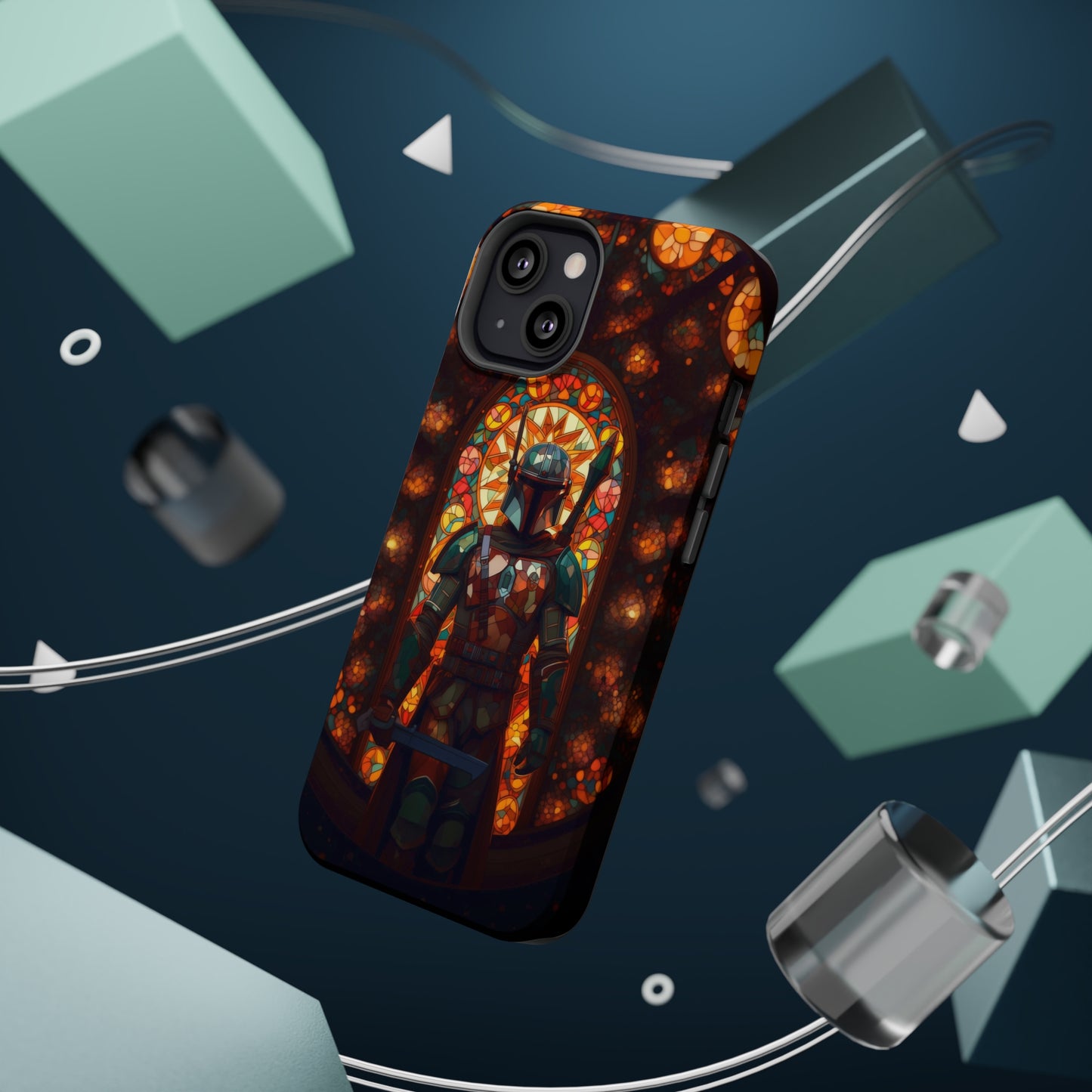 MagSafe Tough iPhone Case - The Mandalorian Catholic Stained Glass Window