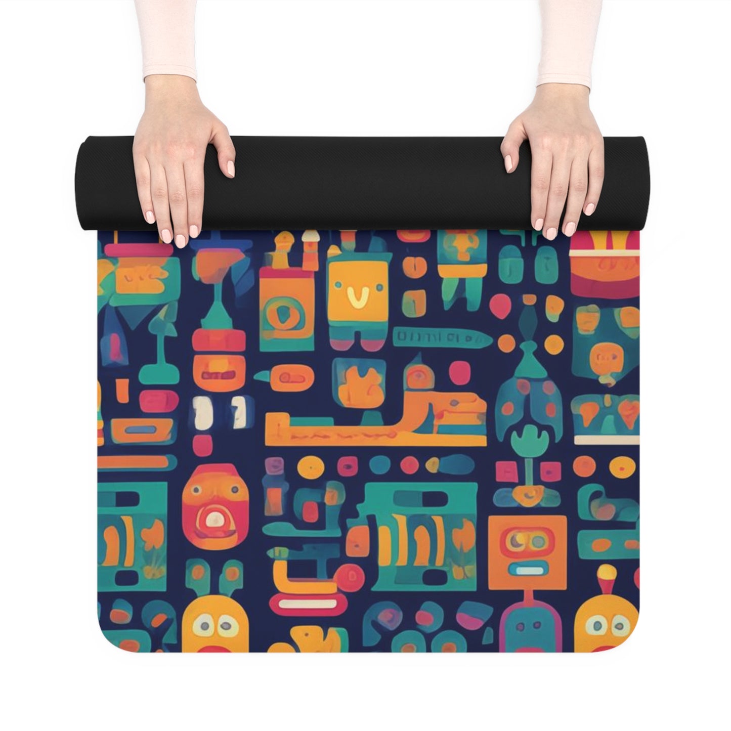 Rubber Yoga Mat- Anika Trikonasana Space Invader