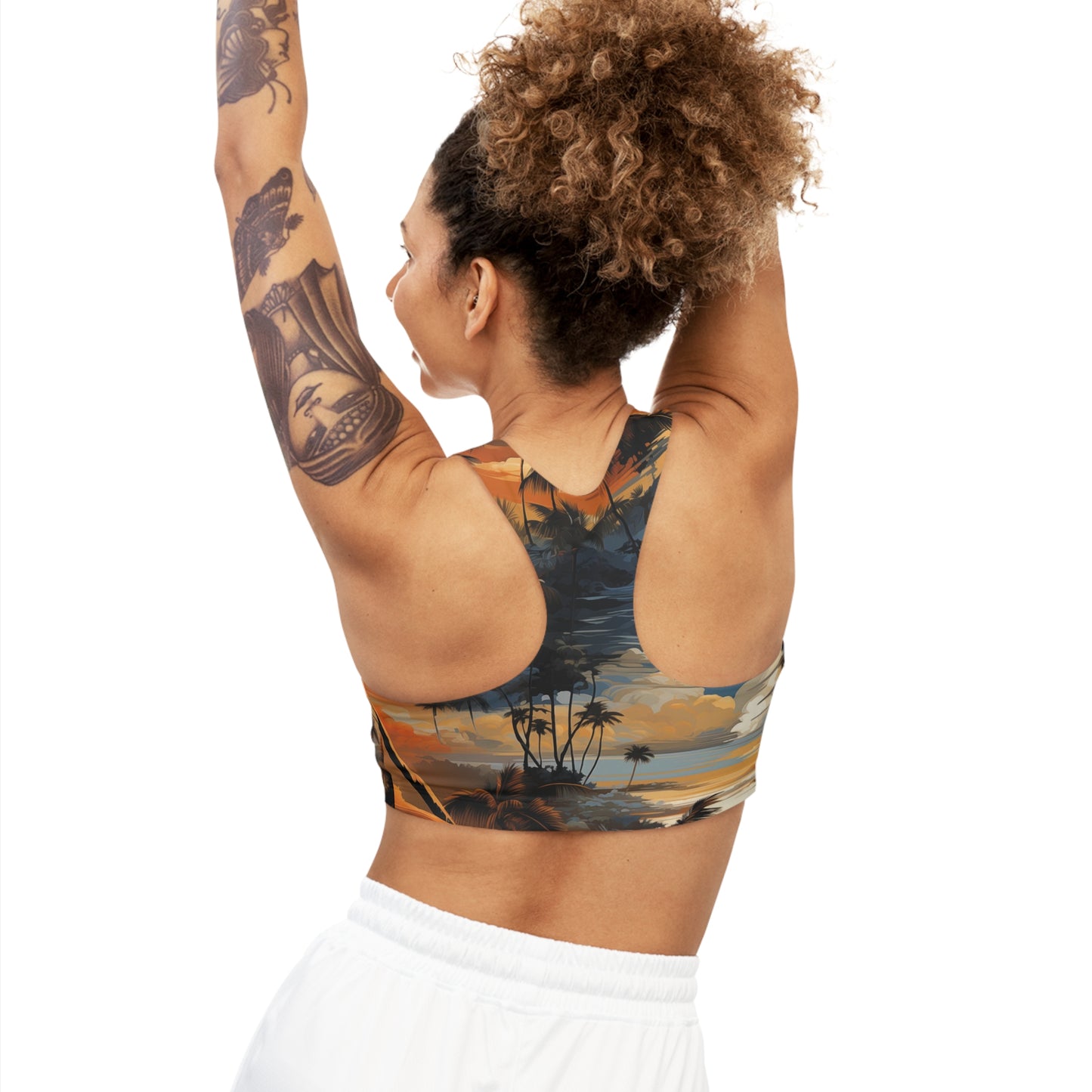 Sports Bra - Bjrn Padmasana Palm Trees