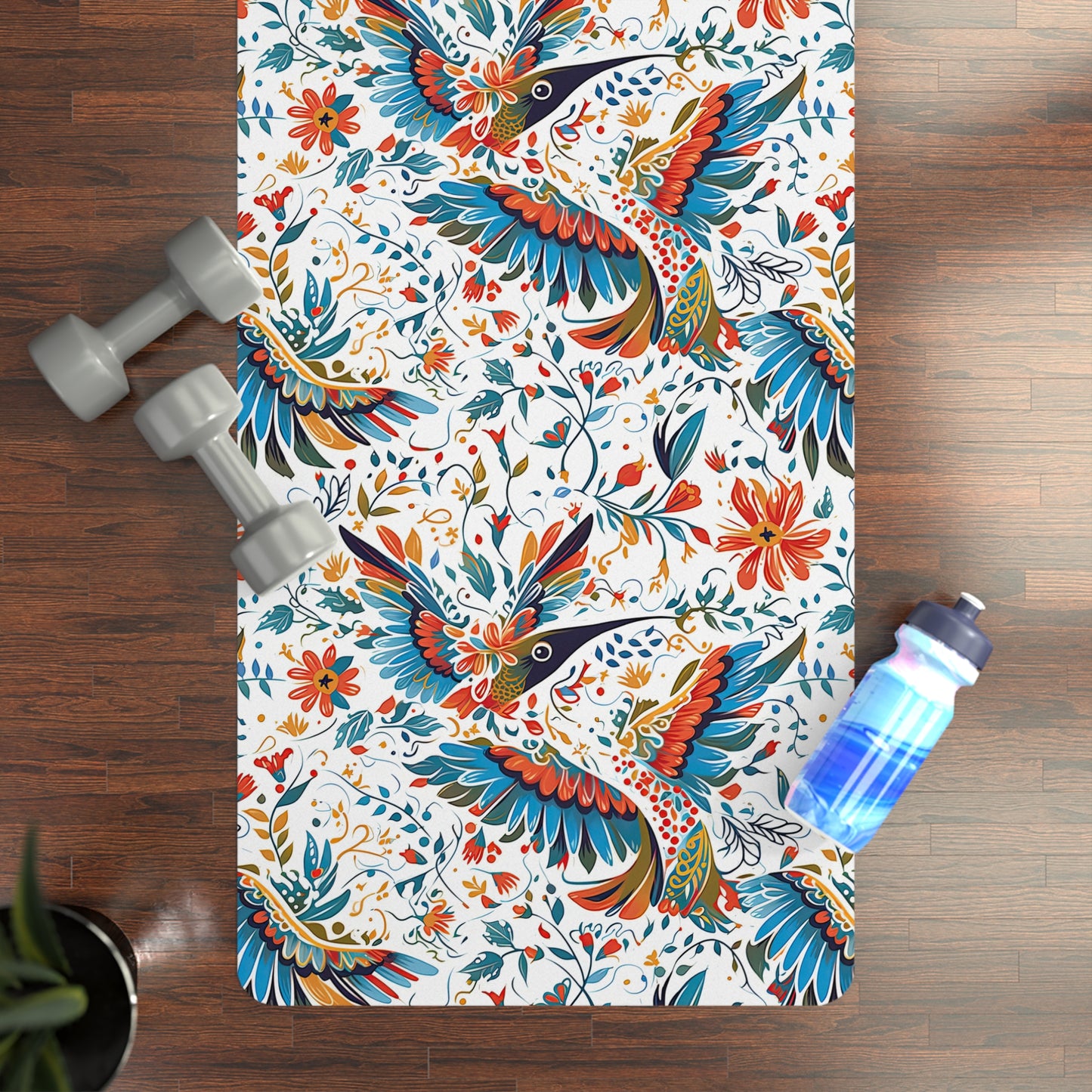 Rubber Yoga Mat- Colibri Abstract