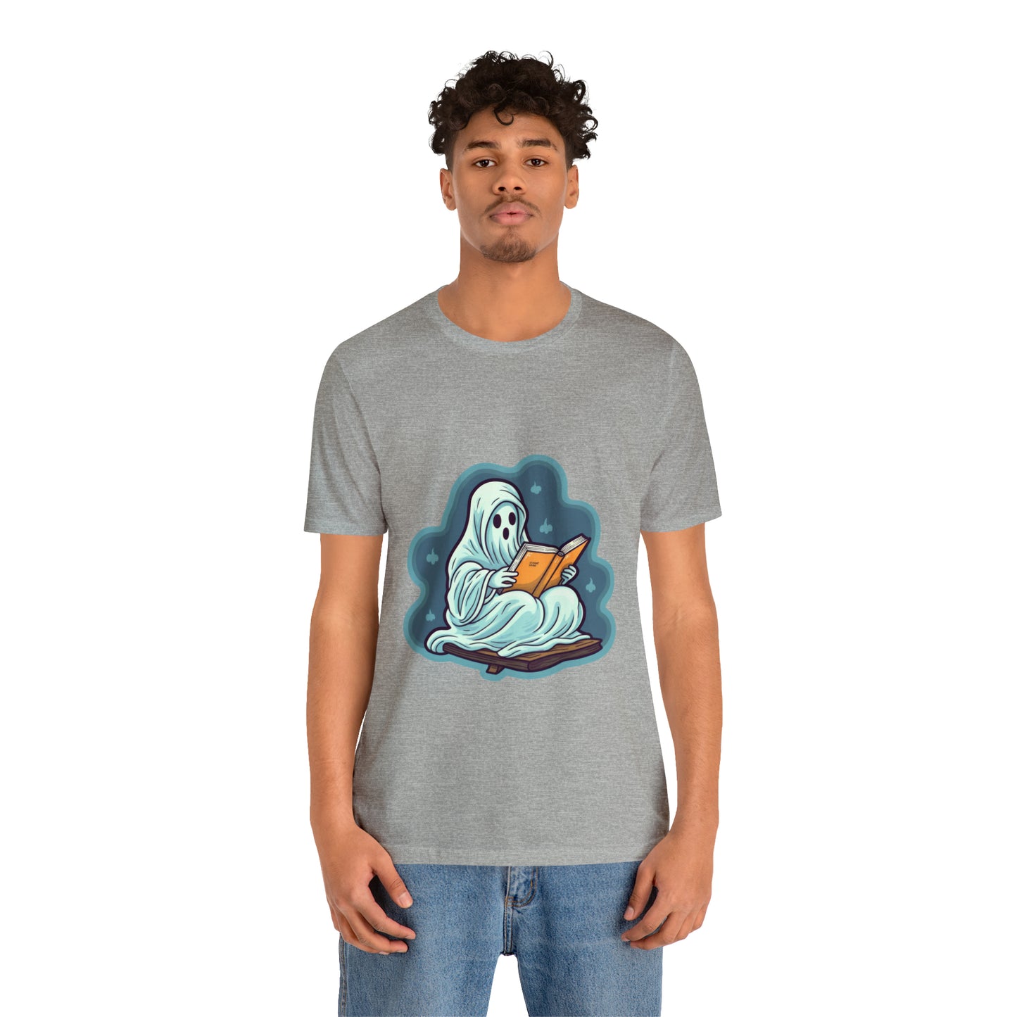 Bookish Ghost Tee, Halloween Literary Tee, Teacher's Halloween Present, Librarian Themed Tee, Spooky Ghost Tee
