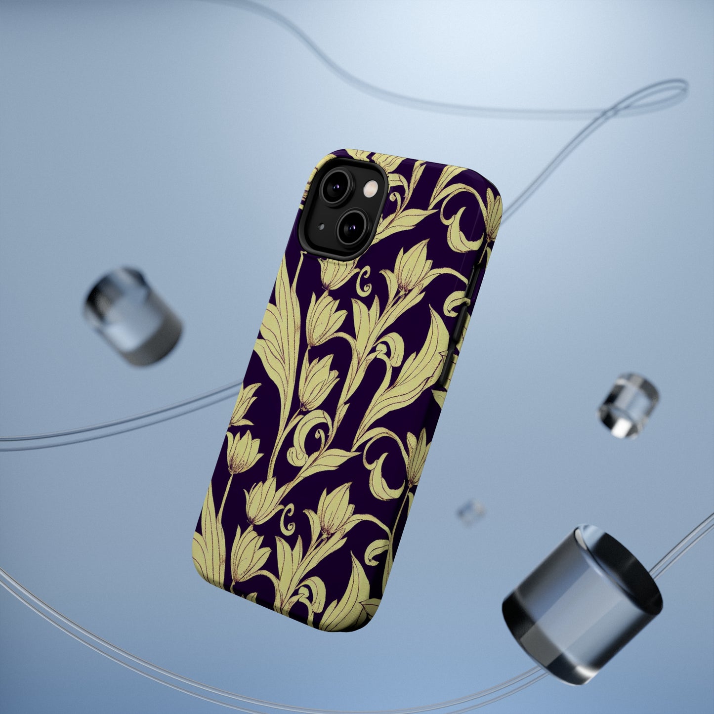 MagSafe Tough iPhone Case - Baroque Blossom Damask