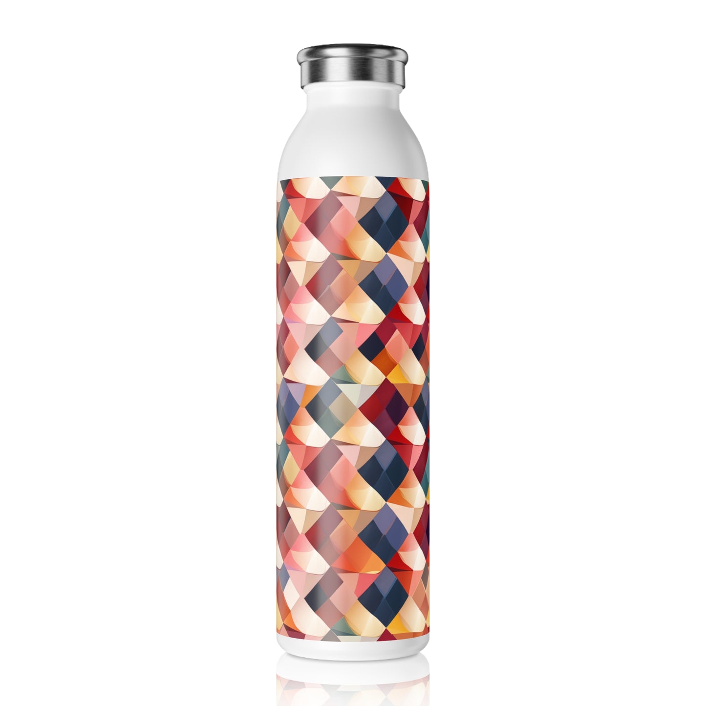 Slim Water Bottle - Parisian Harlequin Pattern