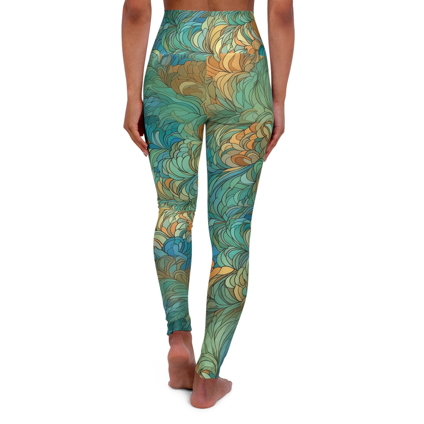 High Waisted Leggings - Lancaster Prague Fish Scale.png