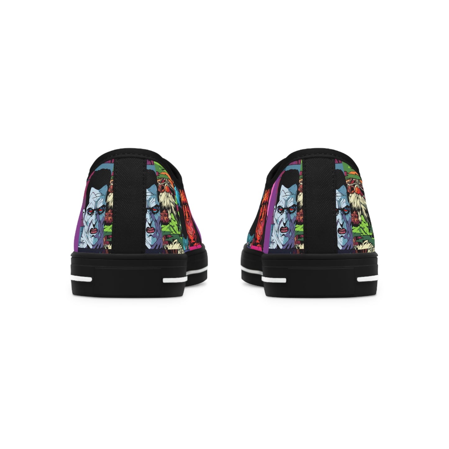 Women's Low Top Sneakers - Spooky Monsters Anime Beta