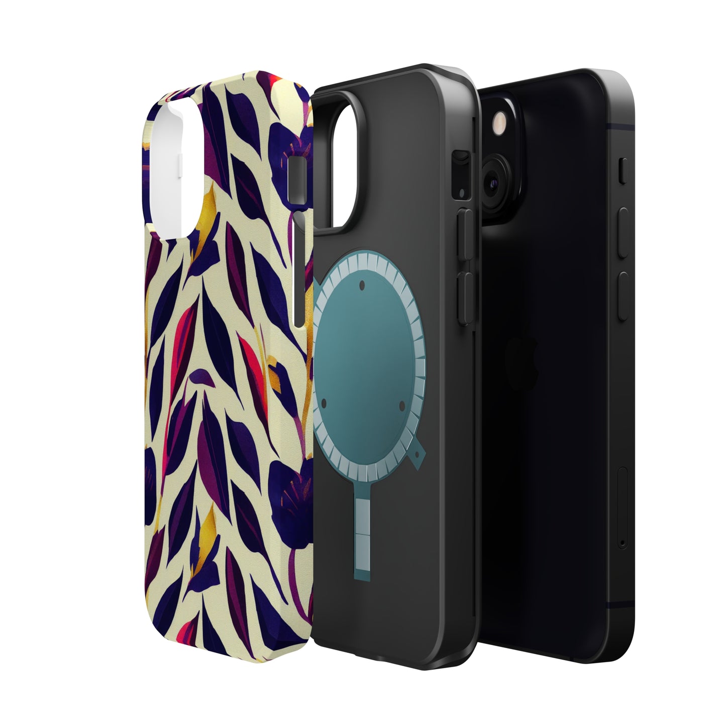 MagSafe Tough iPhone Case - Violet Flourish Damask