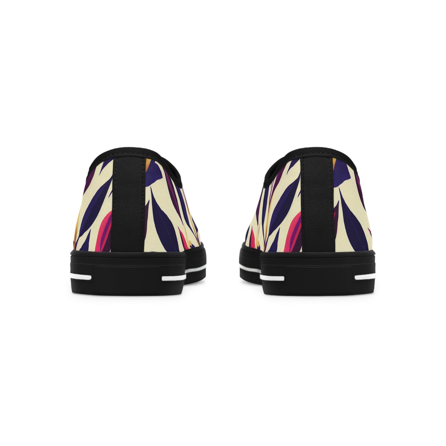 Violet Flourish Damask - Women's Low Top Sneakers
