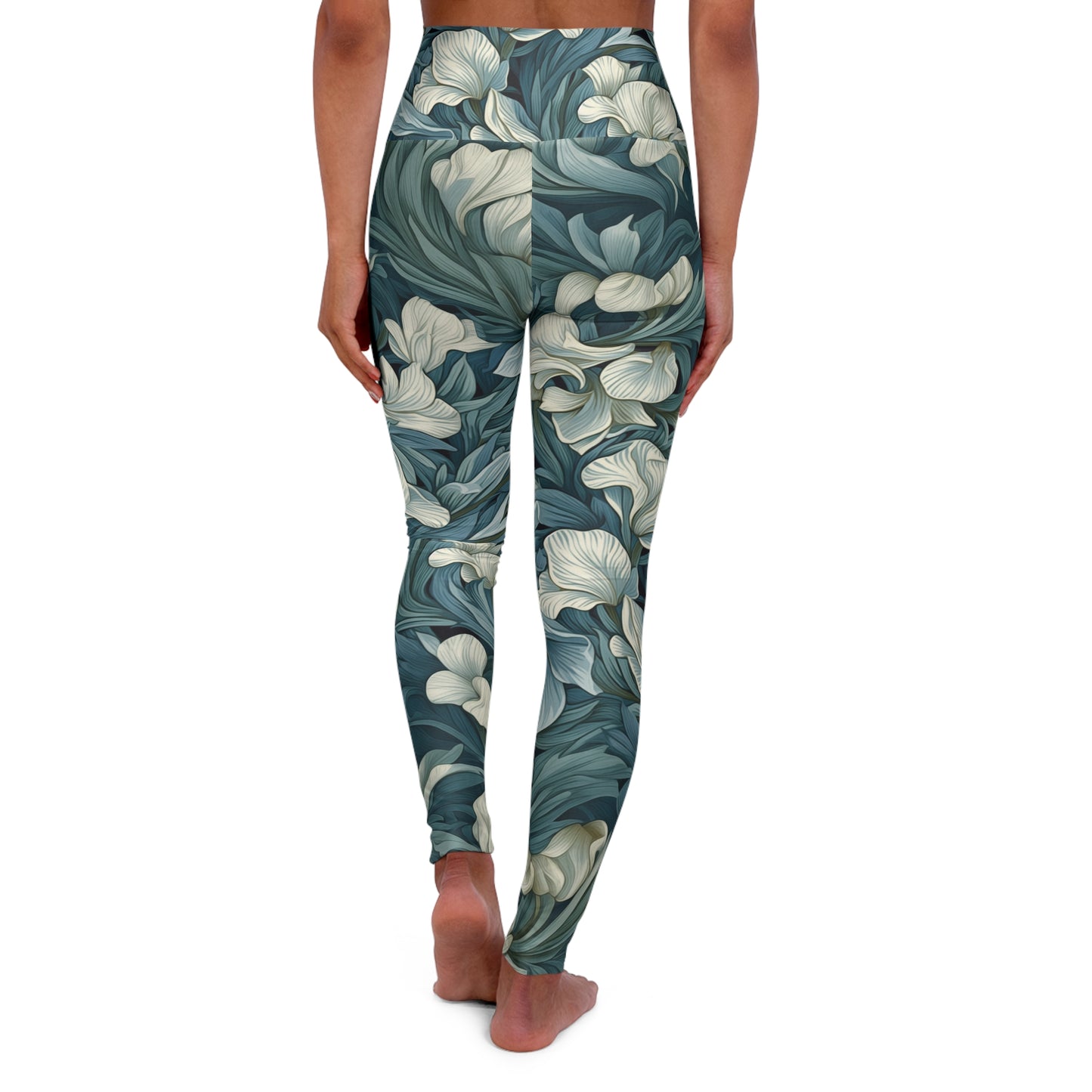 High Waisted Leggings - Sun Aix Art Nouveau