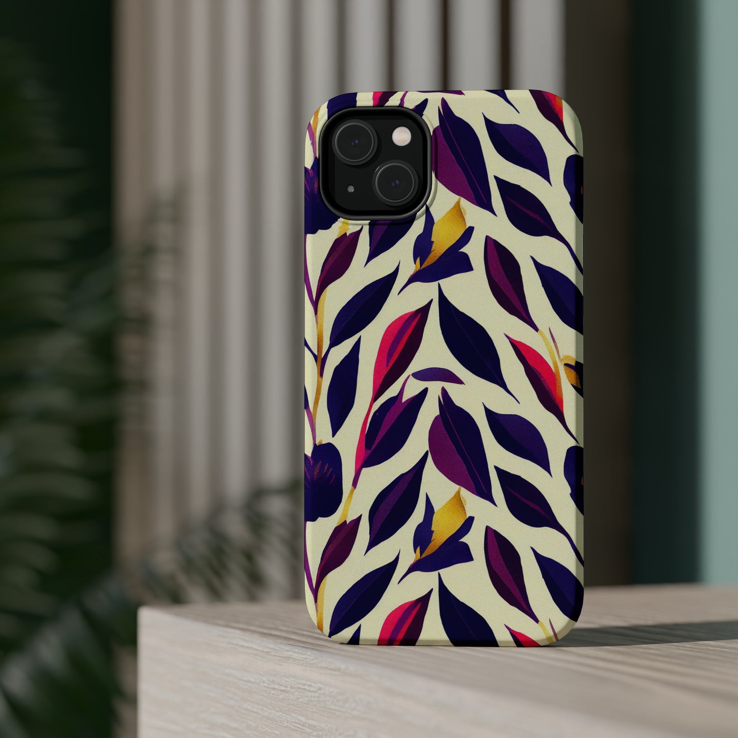 MagSafe Tough iPhone Case - Violet Flourish Damask
