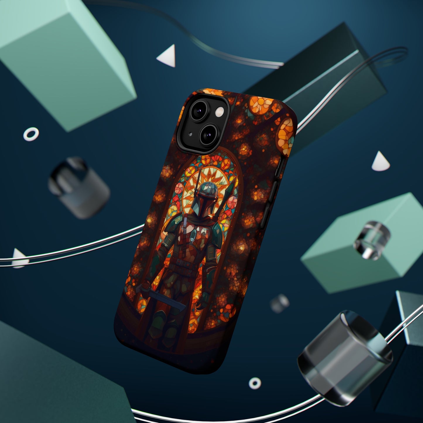MagSafe Tough iPhone Case - The Mandalorian Catholic Stained Glass Window