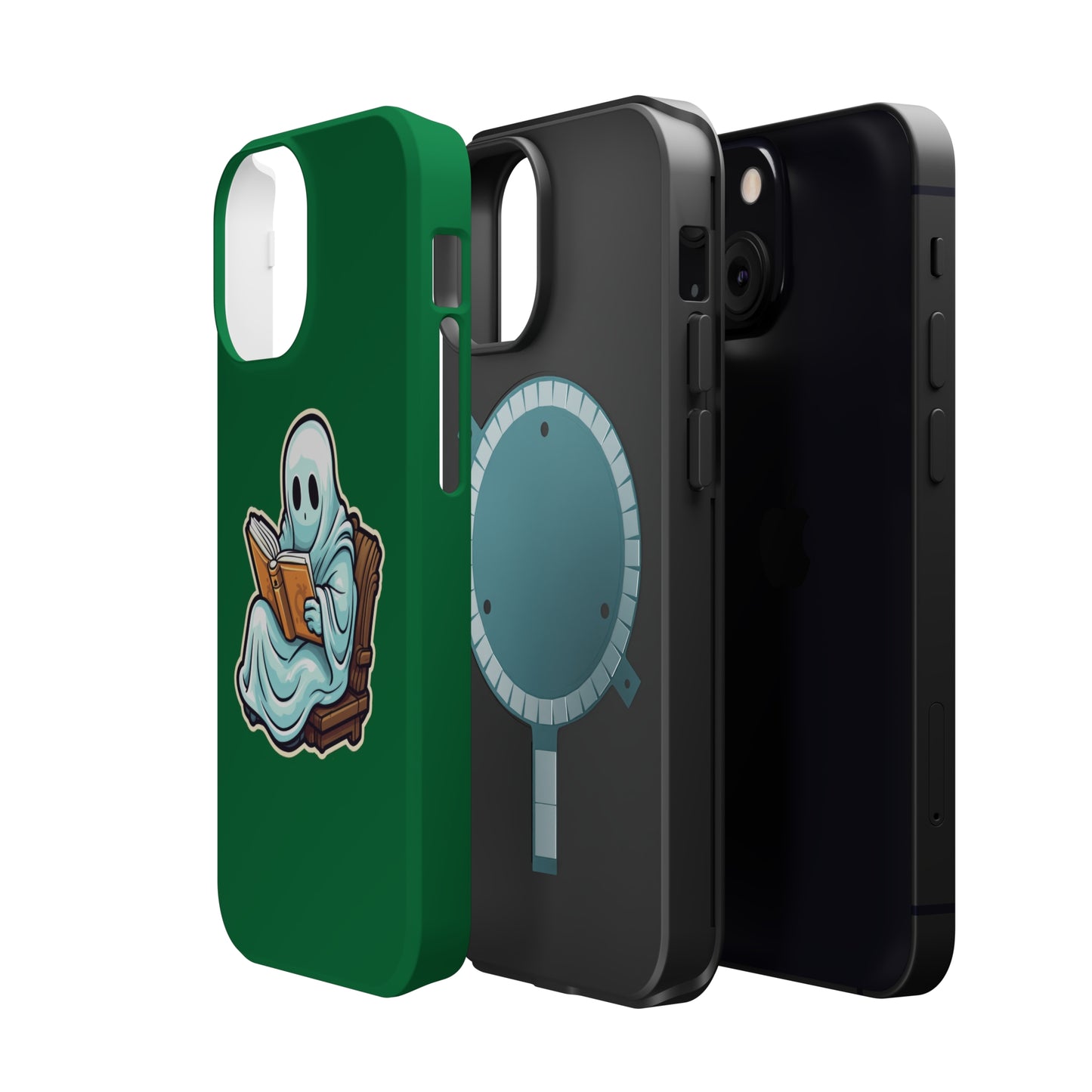Ghost Reading Books iPhone Case, Halloween Teacher Gift, Librarian, Ghost, Halloween MagSafe Tough iPhone Case