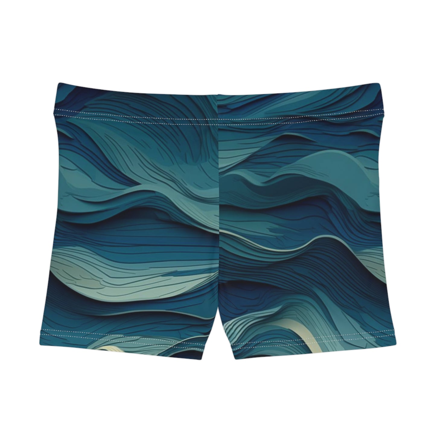 Workout Shorts - Jehanne Tadasana Ocean Waves