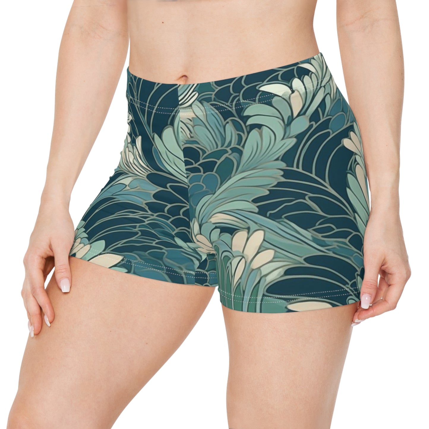 Workout Shorts - Gregoria Ustrasana Chinoiserie