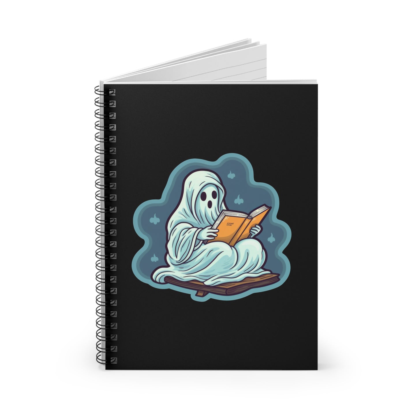 Bookish Ghost Spiral Notebook, Halloween Literary Spiral Notebook, Teacher's Halloween Present, Librarian Themed Spiral Notebook, Spooky Ghost Spiral Notebook
